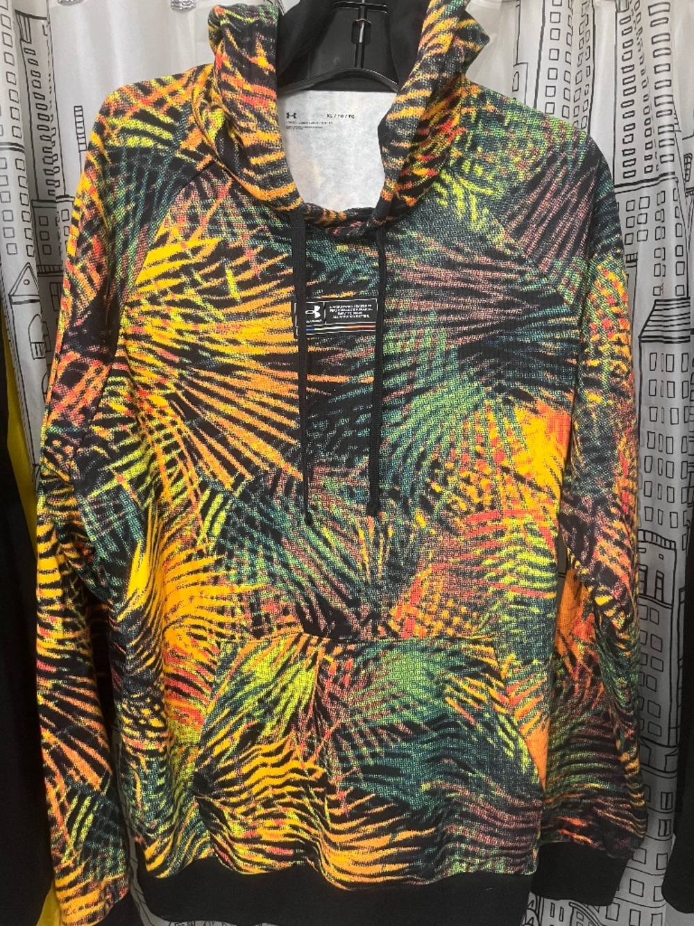 Limited edition Under Armour tropical palm tree print hoodie XL